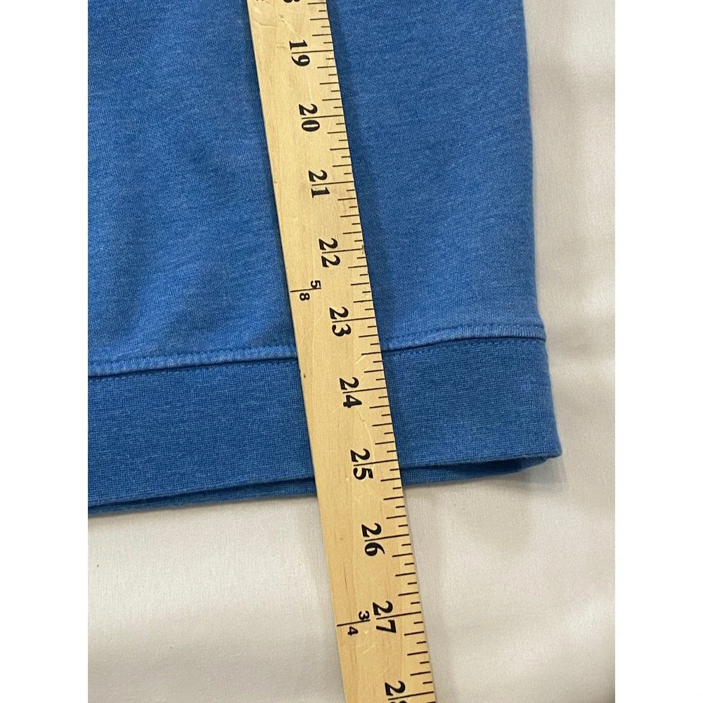 Johnnie-O Mens‎ Large Blue Heathered Cotton Modal Quarter Zip Pullover Sweater
